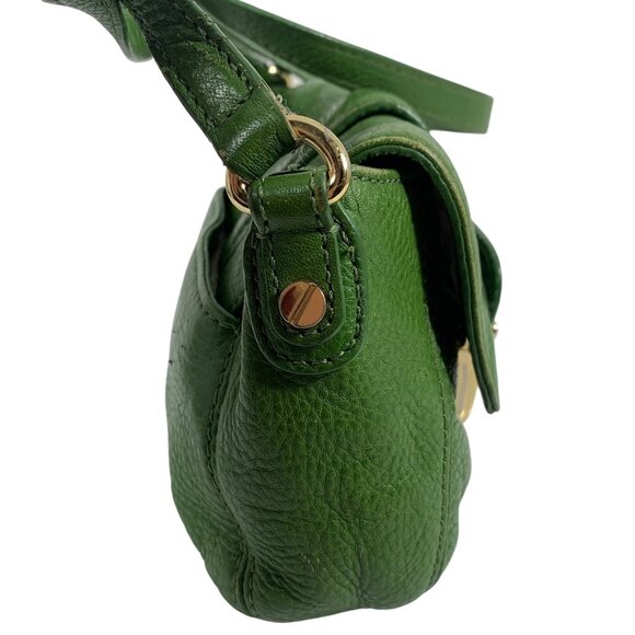 Michael Kors Crossbody Bag, Small, Green w/ Gold Buckle & Hardware, Adjustable - Picture 2 of 16